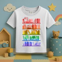 Funny Colorful Rainbow Library Cats Toddler T-Shirt