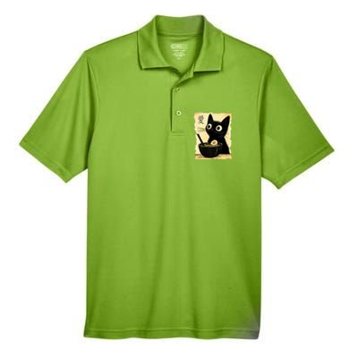 Funny Cat Ramen Graphic Japanese Kawaii Anime Cat Men's Origin Performance Pique Polo