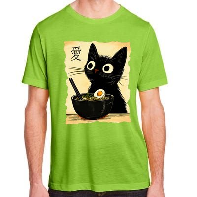 Funny Cat Ramen Graphic Japanese Kawaii Anime Cat Adult ChromaSoft Performance T-Shirt