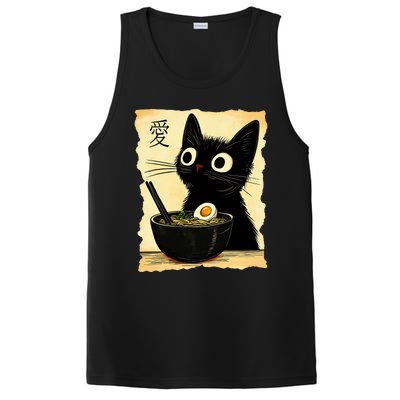 Funny Cat Ramen Graphic Japanese Kawaii Anime Cat PosiCharge Competitor Tank