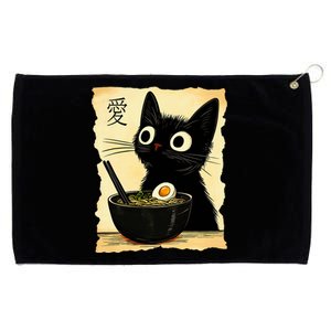 Funny Cat Ramen Graphic Japanese Kawaii Anime Cat Grommeted Golf Towel