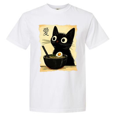 Funny Cat Ramen Graphic Japanese Kawaii Anime Cat Garment-Dyed Heavyweight T-Shirt