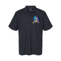 Funny Cat Riding Shark Puking Rainbow Galaxy Space Humor Pun Ank Op Softstyle Adult Sport Polo