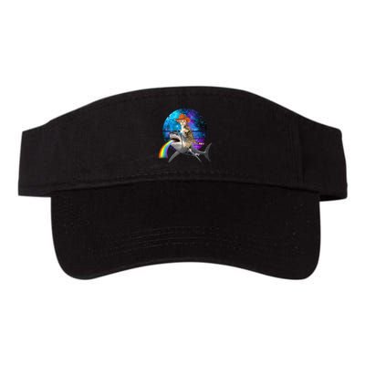 Funny Cat Riding Shark Puking Rainbow Galaxy Space Humor Pun Ank Op Visor