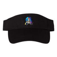 Funny Cat Riding Shark Puking Rainbow Galaxy Space Humor Pun Ank Op Visor