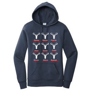 Funny Christmas Reindeer Hunter Deer Meat Hunting Xmas Funny Gift Women's Pullover Hoodie