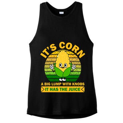 Funny Corn Retro Vintage It Has The Juice It’s Corn Ladies PosiCharge Tri-Blend Wicking Tank