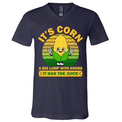 Funny Corn Retro Vintage It Has The Juice It’s Corn V-Neck T-Shirt
