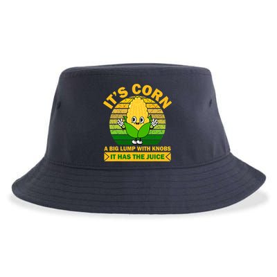 Funny Corn Retro Vintage It Has The Juice It’s Corn Sustainable Bucket Hat