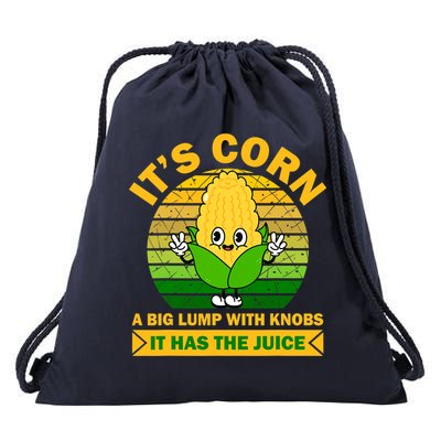 Funny Corn Retro Vintage It Has The Juice It’s Corn Drawstring Bag