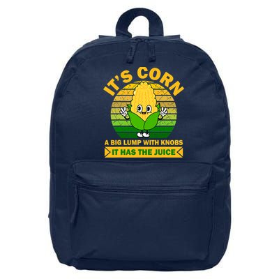 Funny Corn Retro Vintage It Has The Juice It’s Corn 16 in Basic Backpack