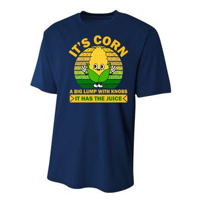 Funny Corn Retro Vintage It Has The Juice It’s Corn Youth Performance Sprint T-Shirt