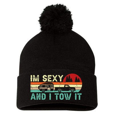 Funny Camping RV Im Sexy And I Tow It RV Camper Pom Pom 12in Knit Beanie