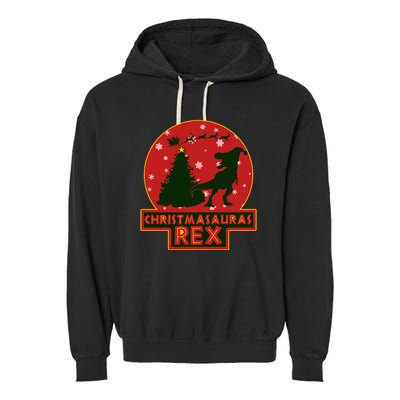 Funny Christmasaurus Rex Garment-Dyed Fleece Hoodie