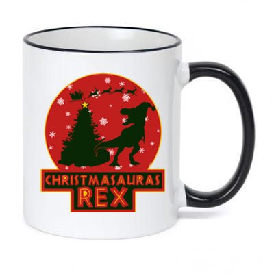 Funny Christmasaurus Rex 11oz Black Color Changing Mug