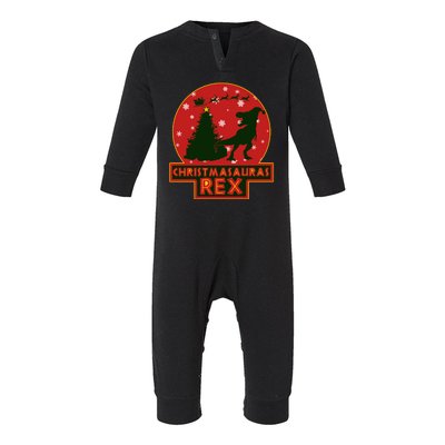 Funny Christmasaurus Rex Infant Fleece One Piece