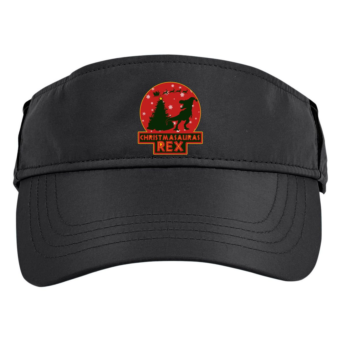Funny Christmasaurus Rex Adult Drive Performance Visor