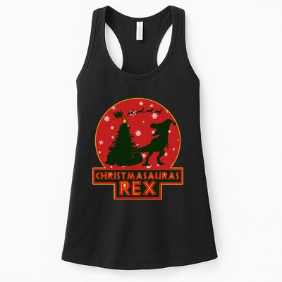 Funny Christmasaurus Rex Womens Tank Top