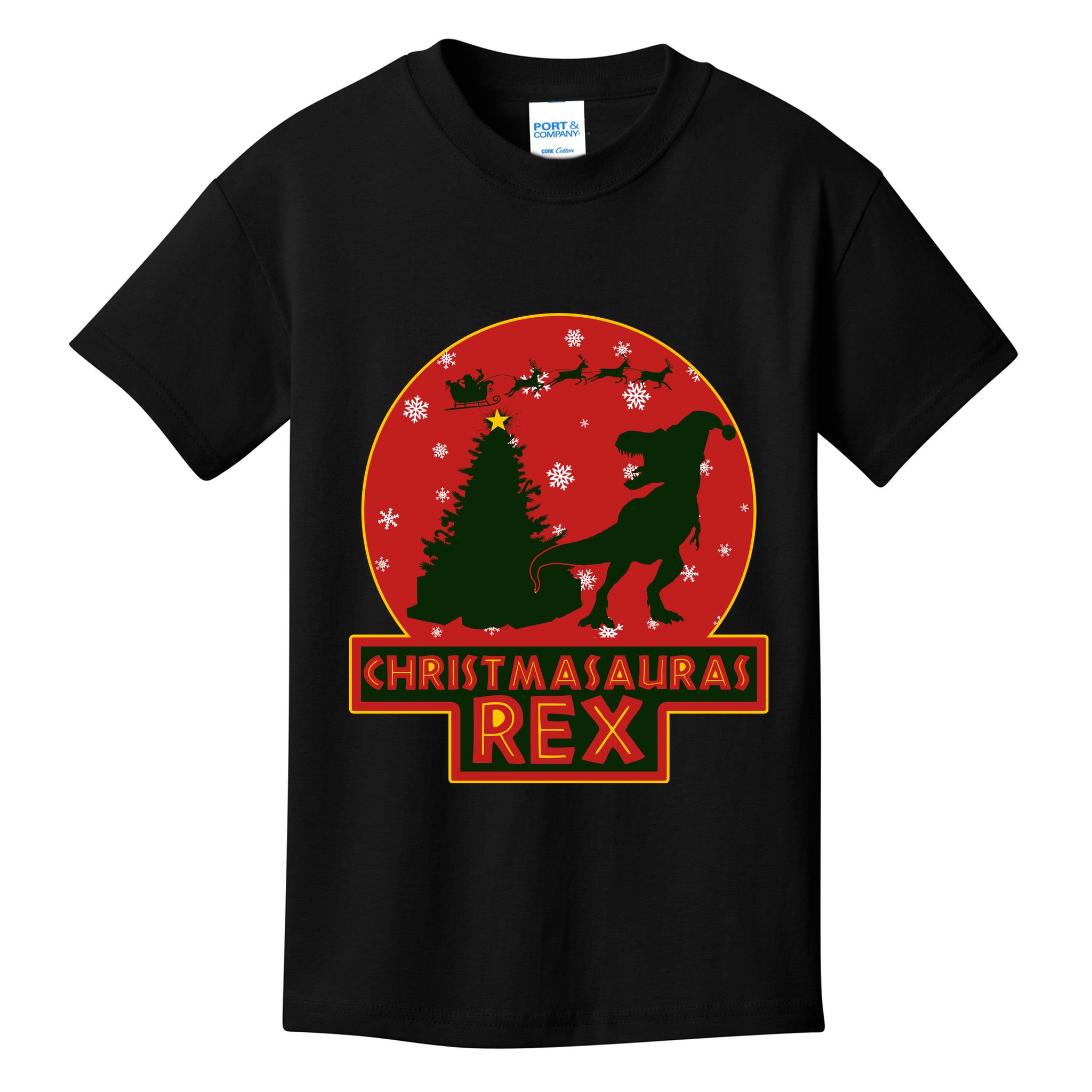Funny Christmasaurus Rex Kids T-Shirt