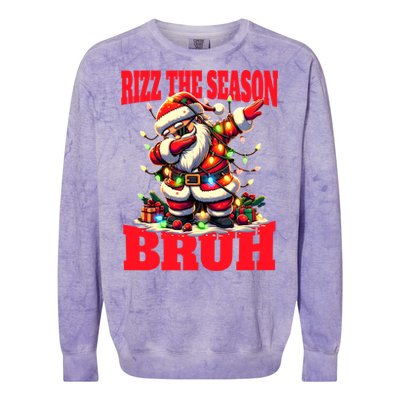 Funny Christmas Rizzmas Santa Xmas Rizz The Season Bruh Meaningful Gift Colorblast Crewneck Sweatshirt