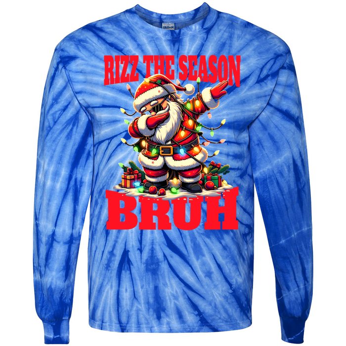 Funny Christmas Rizzmas Santa Xmas Rizz The Season Bruh Meaningful Gift Tie-Dye Long Sleeve Shirt