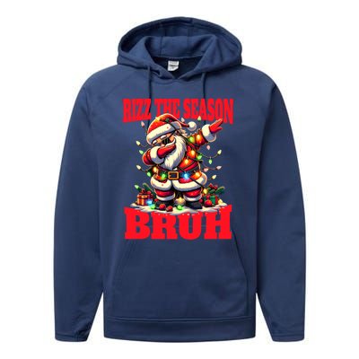 Funny Christmas Rizzmas Santa Xmas Rizz The Season Bruh Meaningful Gift Performance Fleece Hoodie