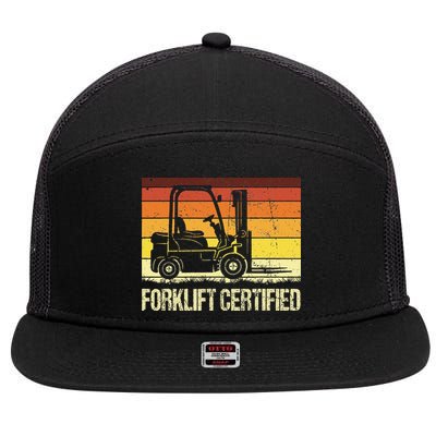 Forklift Certified Retro Forklift Operator Forklift Driver 7 Panel Mesh Trucker Snapback Hat