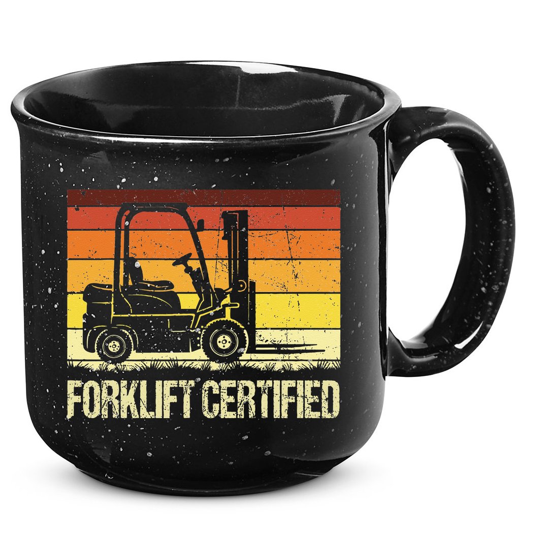 Forklift Certified Retro Forklift Operator Forklift Driver 15oz Campfire Ceramic Mug