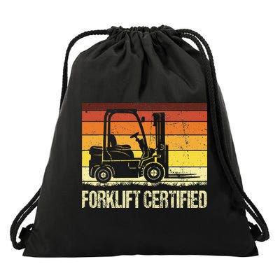 Forklift Certified Retro Forklift Operator Forklift Driver Drawstring Bag