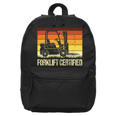 Forklift Certified Retro Forklift Operator Forklift Driver 16 in Basic Backpack