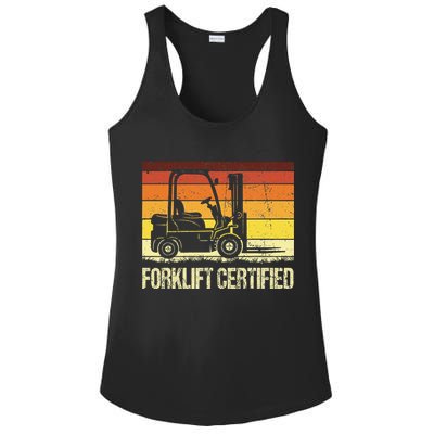 Forklift Certified Retro Forklift Operator Forklift Driver Ladies PosiCharge Competitor Racerback Tank
