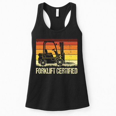 Forklift Certified Retro Forklift Operator Forklift Driver Womens Tank Top