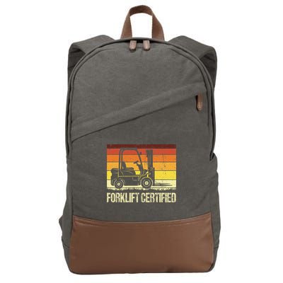 Forklift Certified Retro Forklift Operator Forklift Driver Cotton Canvas Backpack