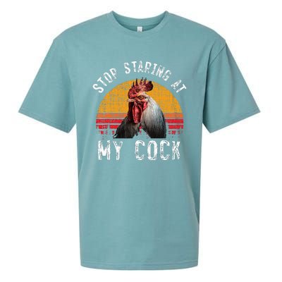 Funny Chicken Rooster Stop Staring At My Cock Sueded Cloud Jersey T-Shirt