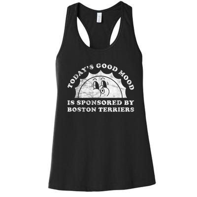 Funny Cute Retro Vintage Boston Terriers Boston Terrier Dog Women's Racerback Tank