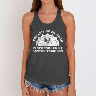 Funny Cute Retro Vintage Boston Terriers Boston Terrier Dog Women's Knotted Racerback Tank