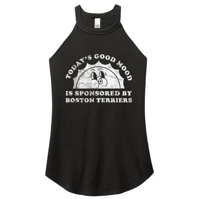 Funny Cute Retro Vintage Boston Terriers Boston Terrier Dog Women's Perfect Tri Rocker Tank