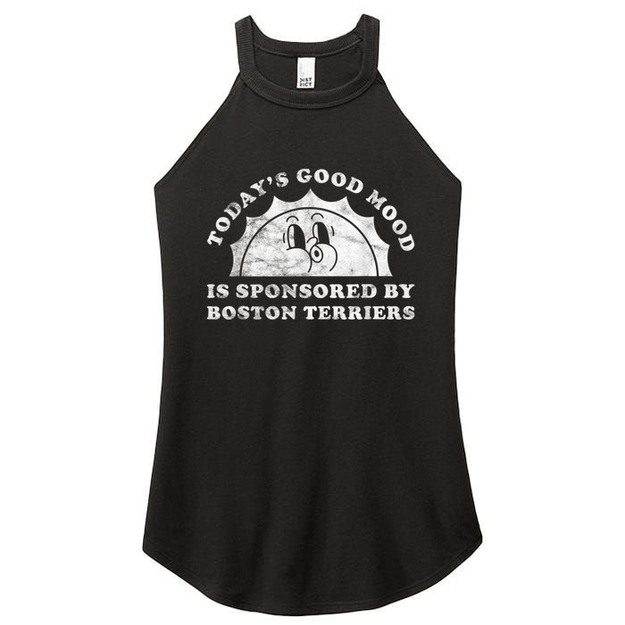 Funny Cute Retro Vintage Boston Terriers Boston Terrier Dog Women's Perfect Tri Rocker Tank