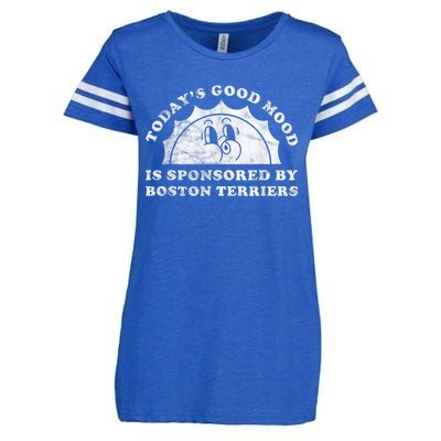 Funny Cute Retro Vintage Boston Terriers Boston Terrier Dog Enza Ladies Jersey Football T-Shirt