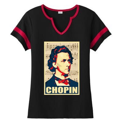 Frederic Chopin Retro Propaganda Ladies Halftime Notch Neck Tee