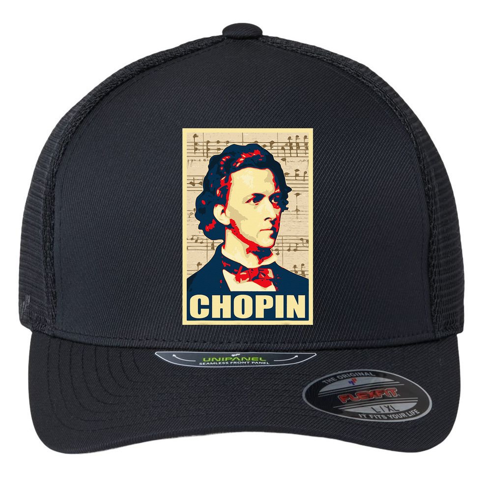 Frederic Chopin Retro Propaganda Flexfit Unipanel Trucker Cap