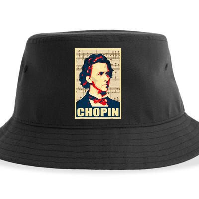 Frederic Chopin Retro Propaganda Sustainable Bucket Hat
