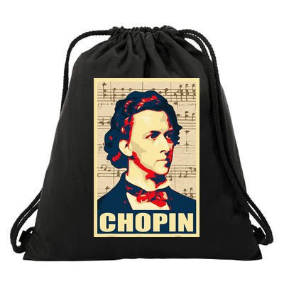 Frederic Chopin Retro Propaganda Drawstring Bag
