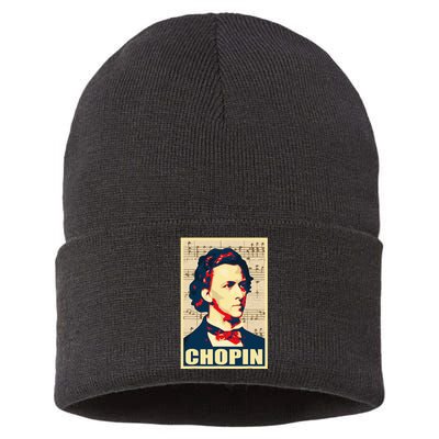 Frederic Chopin Retro Propaganda Sustainable Knit Beanie