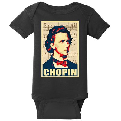 Frederic Chopin Retro Propaganda Baby Bodysuit