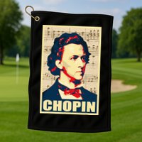 Frederic Chopin Retro Propaganda Golf Towel