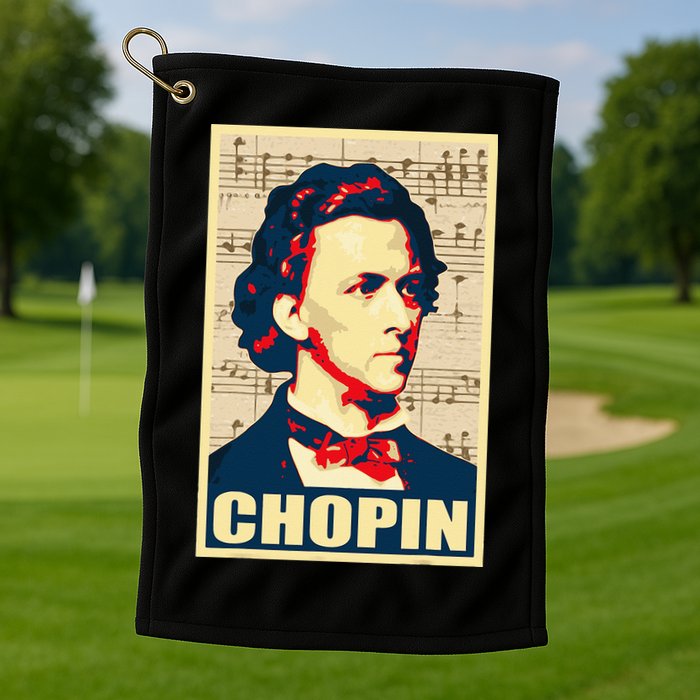 Frederic Chopin Retro Propaganda Golf Towel