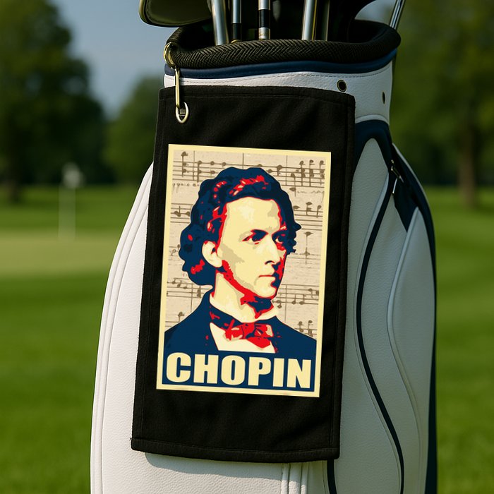 Frederic Chopin Retro Propaganda Golf Towel