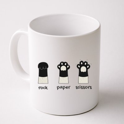 Funny Cat Rock Paper Scissors Cute Cat Paws Coffee Mug