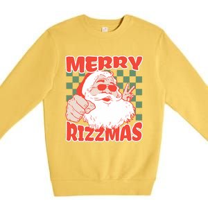 Funny Christmas Rizz Meme Merry Rizzmas For Trendy Premium Crewneck Sweatshirt